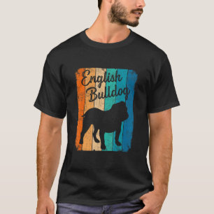 Vintag Sunset English Bulldog Hund Haustier Besitz T-Shirt