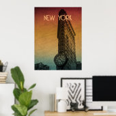 Vintag Sunset Flatiron Architecture New York Poster (Heimbüro)