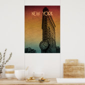 Vintag Sunset Flatiron Architecture New York Poster (Küche)
