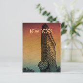 Vintag Sunset Flatiron Architecture New York Postkarte (Stehend Vorderseite)