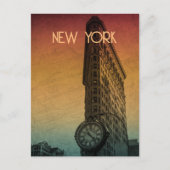 Vintag Sunset Flatiron Architecture New York Postkarte (Vorderseite)