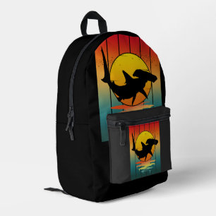 Vintag Sunset Hammerhead Shark Bedruckter Rucksack