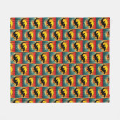 Vintag Sunset Hammerhead Shark Fleecedecke (Vorderseite (Horizontal))