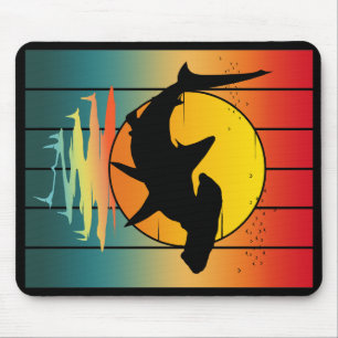 Vintag Sunset Hammerhead Shark Mousepad