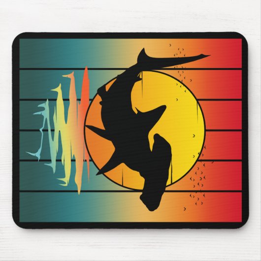 Vintag Sunset Hammerhead Shark Mousepad (Vorne)
