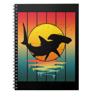 Vintag Sunset Hammerhead Shark Notizblock