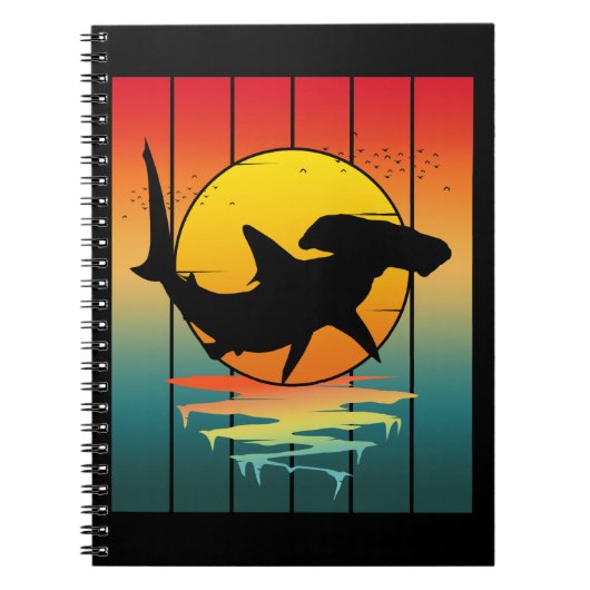 Vintag Sunset Hammerhead Shark Notizblock (Vorderseite)