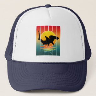Vintag Sunset Hammerhead Shark Truckerkappe