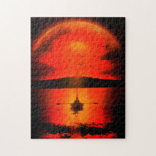 Vintag Sunset Hope Faith Liebe Förderung Puzzle