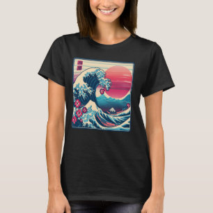 Vintag Sunset Nature Lover Japanischer Wave Art Su T-Shirt
