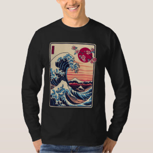 Vintag Sunset Nature Lover Japanischer Wave Art Su T-Shirt