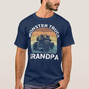 Vintag Sunset Retro Monster Truck Opa Birthda T-Shirt