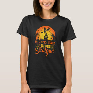 Vintag Sunset Scottish Terrier Dog Ride Shotgun H T-Shirt