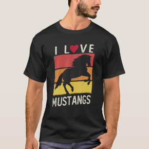Vintag Sunset Wild Animal Mustang Niedlich Horse I T-Shirt