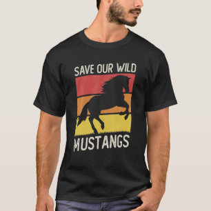 Vintag Sunset Wildlife Mustang Horse Rettete Unser T-Shirt