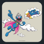 Vintag Super Grover Quadratischer Aufkleber<br><div class="desc">Karo Super Grover in dieser Vintagen Grafik! Dieser Artikel wird für 2 Jahre empfohlen. © 2014 Sesame Workshop. www.sesamestreet.org</div>