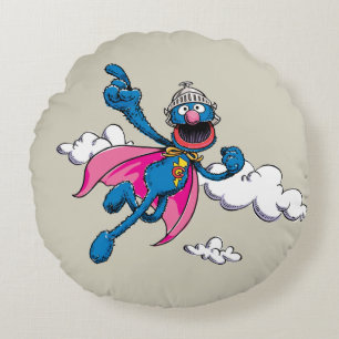 Vintag Super Grover Rundes Kissen