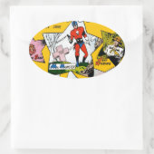 Vintag Super Hero Comic Ovaler Aufkleber (Tasche)