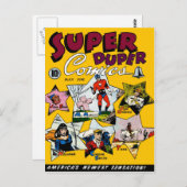 Vintag Super Hero Comic Postkarte (Vorne/Hinten)