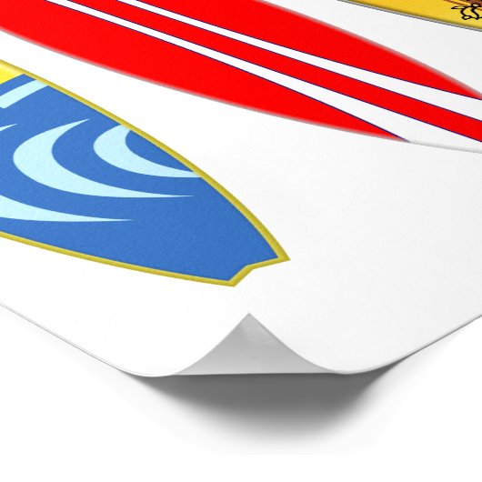 Vintag Surfbretter Poster (Ecke)