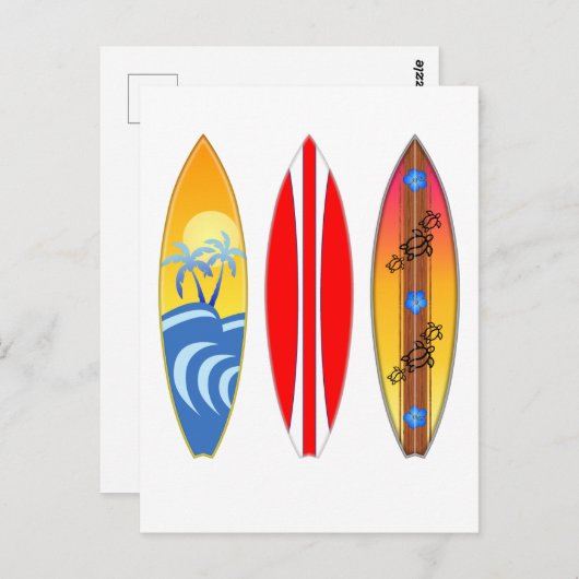 Vintag Surfbretter Postkarte (Vorne/Hinten)