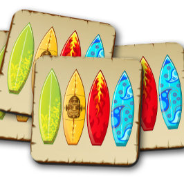 Vintag Surfbretter Sommer | Retro-Surfboard-Set Getränkeuntersetzer