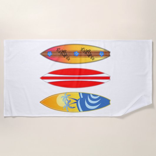 Vintag Surfbretter Strandtuch (Vorderseite)