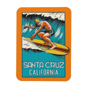Vintag Surfen Santa Cruz Magnet