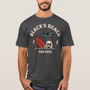 Vintag Surfen Schwarzer Strand San Diego T-Shirt