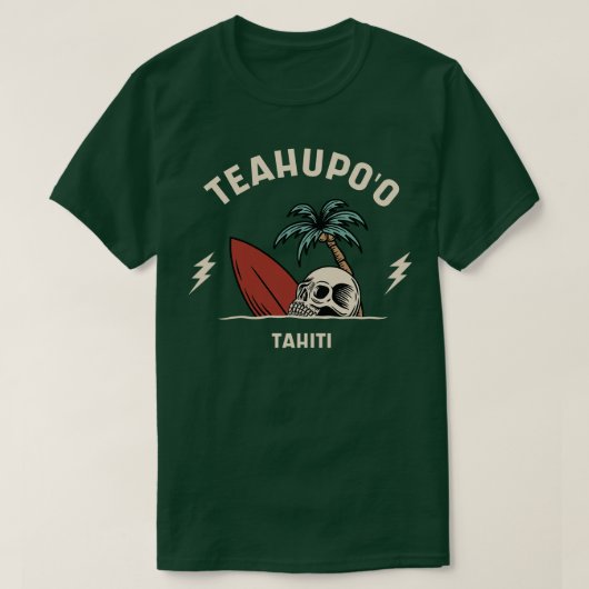 Vintag Surfen TeaHupoo Tahiti T-Shirt (Design vorne)