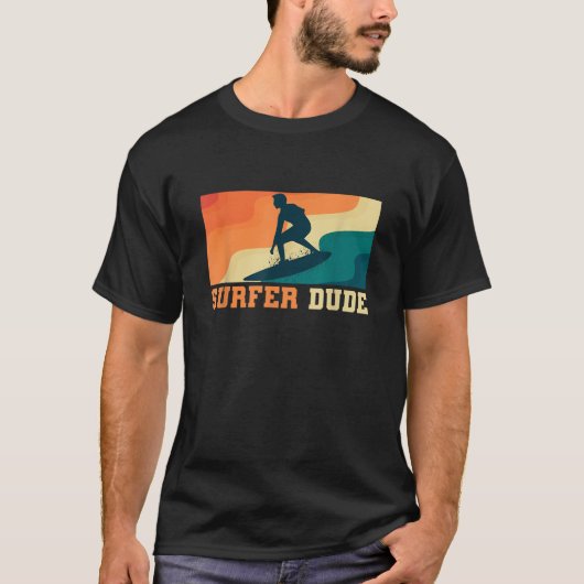 Vintag Surfer Typ Surfing T Shirt (Vorderseite)
