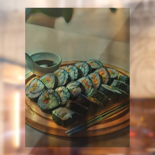 Vintag Sushi Artwork Fensteraufkleber (Blatt 2)