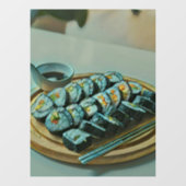 Vintag Sushi Artwork Fensteraufkleber (Blatt)