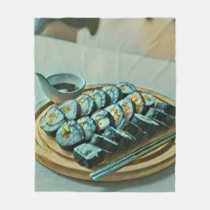 Vintag Sushi Artwork Fleecedecke