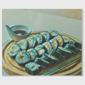 Vintag Sushi Artwork Geschenkpapier (Flach)