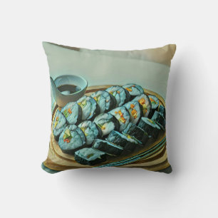 Vintag Sushi Artwork Kissen