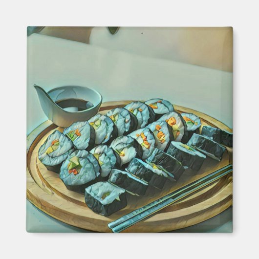 Vintag Sushi Artwork Magnet (Vorne)
