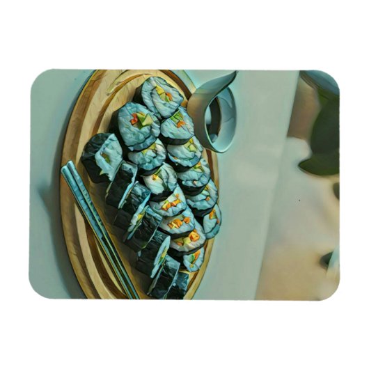 Vintag Sushi Artwork Magnet (Horizontal)