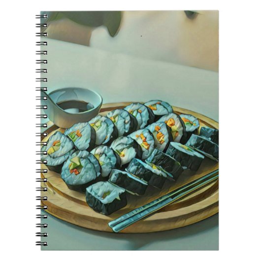 Vintag Sushi Artwork Notizblock (Vorderseite)