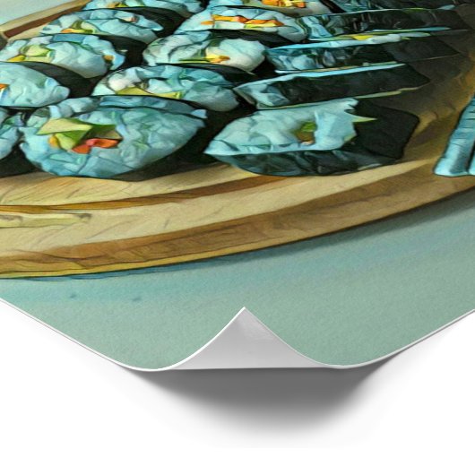Vintag Sushi Artwork Poster (Ecke)