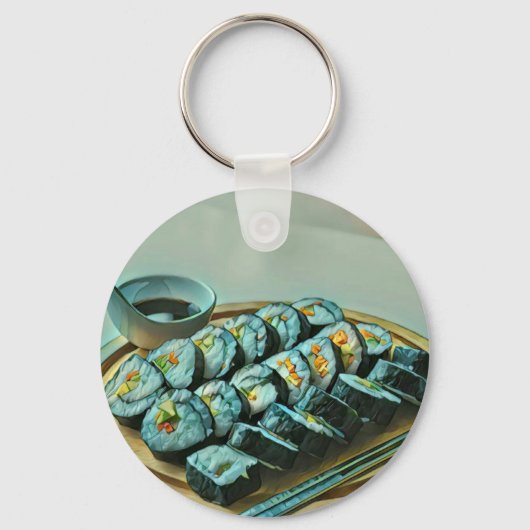 Vintag Sushi Artwork Schlüsselanhänger (Vorderseite)