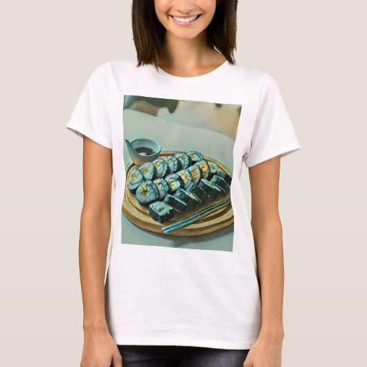 Vintag Sushi Artwork T-Shirt (Vorderseite)