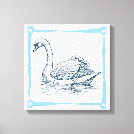 Vintag Swan Leinwanddruck (Vorderseite)