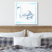 Vintag Swan Leinwanddruck (Insitu (Schlafzimmer))