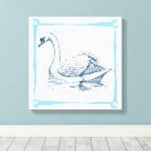 Vintag Swan Leinwanddruck (Insitu (Holzboden))