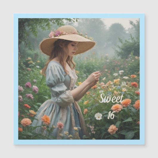 Vintag Sweet 16 magnetische Geburtstagskarte Magnetkarte (Vorderseite)