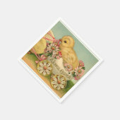 Vintag Sweet Fluffy Chick Oaster Serviette (Ecke)