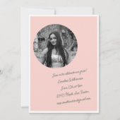 Vintag Sweet Pink Coquette Foto Graduation Party Einladung (Vorderseite)