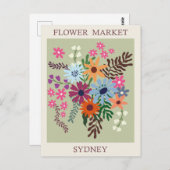 Vintag Sydney Australia Blume Travel Postkarte (Vorne/Hinten)