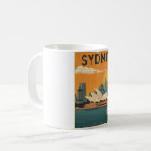 Vintag Sydney Australia Reisen Retro Sunset Art Kaffeetasse (Vorderseite Links)